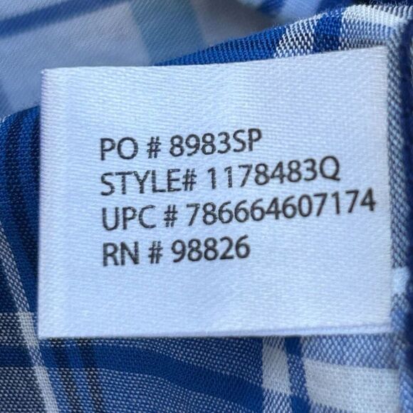 U.S. Polo Assn Button Down Shirt Men's XL Blue Plaid Classic Short Sleeve - Picture 13 of 13